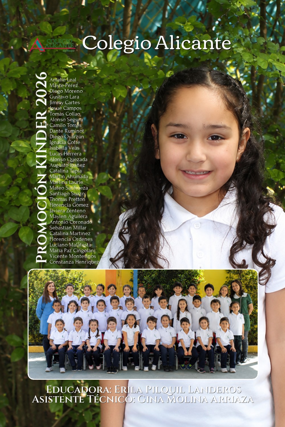 Modelo de cuadro de graduación personalizado para jardín infantil